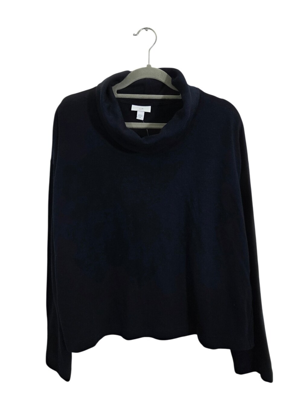 NWT J. Jill Knit Sweater Top Navy Blue Funnel Turtleneck Size Medium Casual